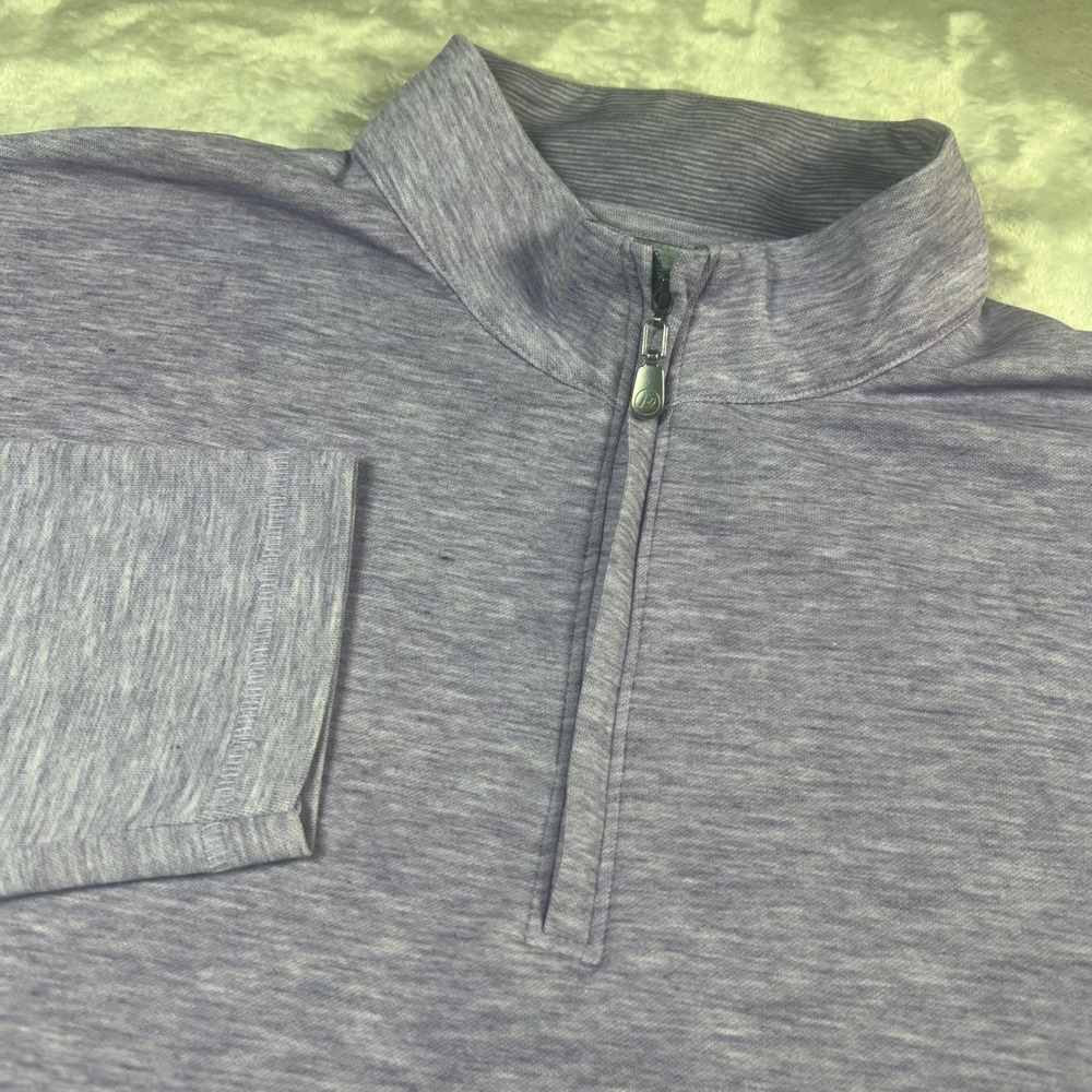 Johnnie-O Mens XXL Randall Quarter Zip Pullover Pure Purple Heathered JMKO2500